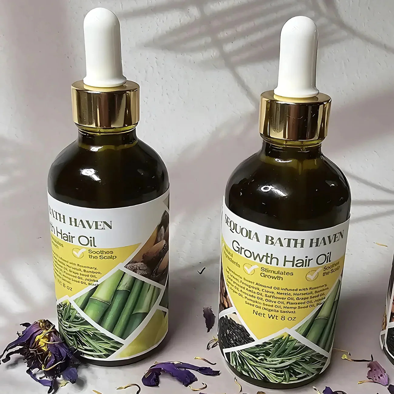 Natural herbal hair oil promoting hair growth and nourishment, ideal for smooth and shiny hair